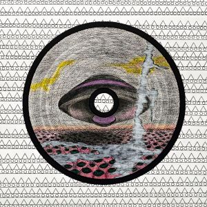 Графика, Пейзаж - Знак Фантастическая абстракция с пейзажем Летающий корабль Земля из глаз 