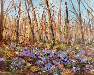 Живопись, Пейзаж - Лесные фиалки
