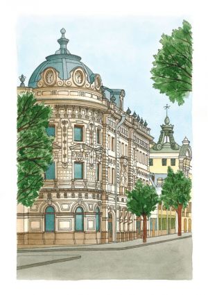 Живопись, Городской пейзаж - Александровский пассаж, Казань