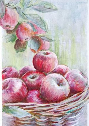 Живопись, Натюрморт - Яблоки с бабушкиного сада