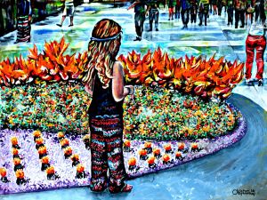Живопись, Городской пейзаж - Цветы Санта-Моники