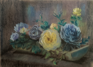 Графика, Натюрморт - Цветы на окне