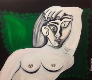 Живопись, Фигуративизм - Дама на зелёной подушке
