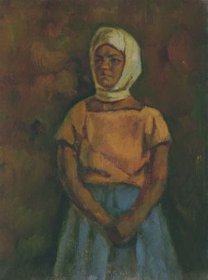 Живопись, Портрет - Портрет девушки в белом платке